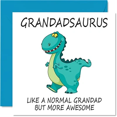Afbeelding van Verjaardagskaarten voor opa Grandadsaurus Grandad Fathers Day Card van kleindochter kleinzoon, gelukkige verjaardag opa, dinosaurus verjaardagskaart, 145 mm x grootouder grappige