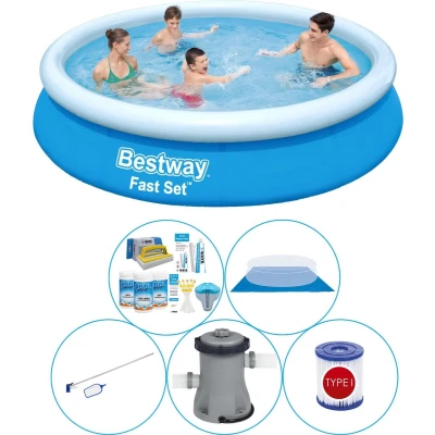 Afbeelding van Bestway Fast Set Rond 366x76 cm 6 delig Zwembad Pakket