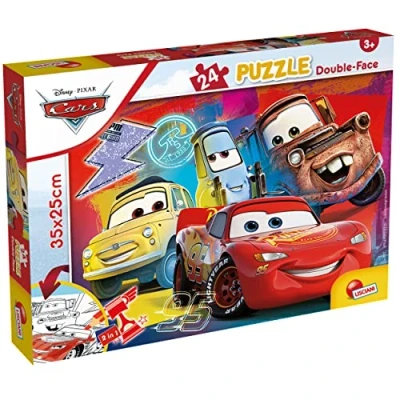 Afbeelding van LISCIANI DISNEY CARS 24 Stukjes 2 in 1 Dubbelzijdige Puzzel Achterkant om te Kleuren Ontwikkelt Creativiteit en Fijne Motoriek Voor Kinderen vanaf 3 jaar Gemaakt Italië