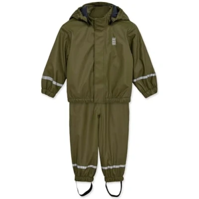 Afbeelding van LEGO kidswear Lwjivan RAIN SET Regenbroek voor kinderen, Maat: 80, Dark khaki