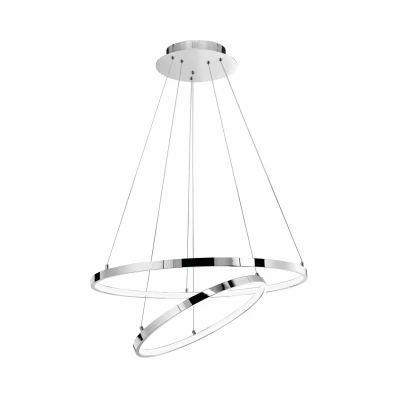 Afbeelding van Nova Luce, Hanglamp, ARIA LED hanglamp chroom 74W warm wit 120x60cm 17222003