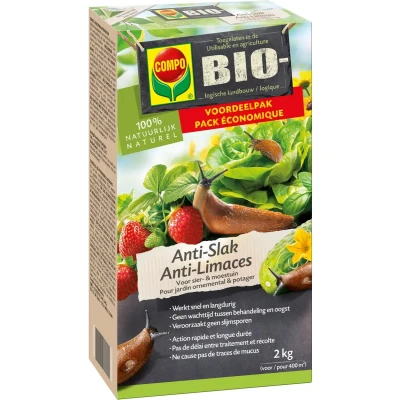 Afbeelding van COMPO Bio Anti Slak 100% natuurlijk voor siertuin en moestuin snelle lange werking doos 2 kg (400 m²)