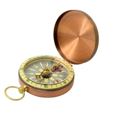 Afbeelding van Alomejor Kompas Premium Vintage Retro Koperen Flip Cover Zakhorloge voor Camping Wandelen (kompas)