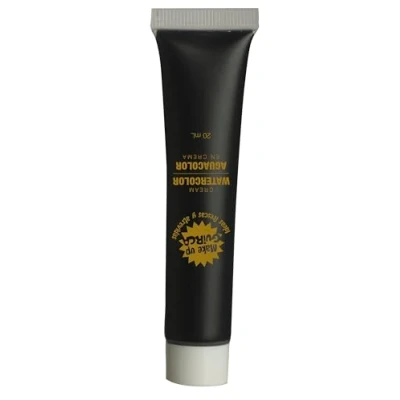 Afbeelding van Zwarte make up carnaval Halloween themafeest huid gezicht crème zwart 20 ml
