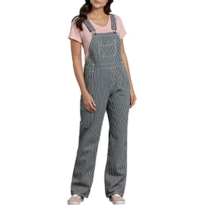 Afbeelding van Dickies Denim Bib Overall voor dames, Gespoelde Hickory Stripe, M