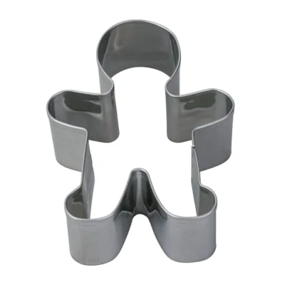 Afbeelding van Zenker Uitsteekvormpjes, peperkoekmannetje, hoogwaardig roestvrij staal, vaatwasmachinebestendig, ideaal voor kerstkoekjes, populair en traditioneel kerstmotief, 80 x 62 26 mm, zilver