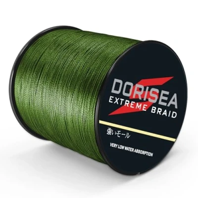 Afbeelding van DORISEA Extreme Vlecht 100% Pe Gevlochten Vislijn 2,7 136,1 kg Test Visdraad 100m/109Yards Visserij String Abrasion Resistant Ongelooflijke Superline Zero Stretch Kleine Diameter (Leger Groen, 4,5 kg/0,14mm)