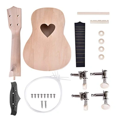 Afbeelding van Ukulele DIY Kit, Machen Sie Ihre Eigenen Gemalten 21 Zoll 4 Saiten(Herz)