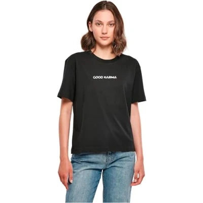 Afbeelding van Mister Tee Karma Tshirt print, Dames, Maat: 3XL, Black
