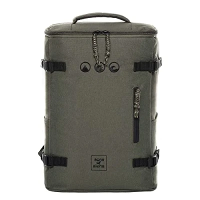 Afbeelding van SONS OF ALOHA XL Top Loader Rugzak 15,6 inch Laptoptas Reizen Kane Uni Schoolrugzak Vrije Tijd Gerecycled ZeePlastic Waterafstotend, Groen Olijf, olijfgroen, Large,