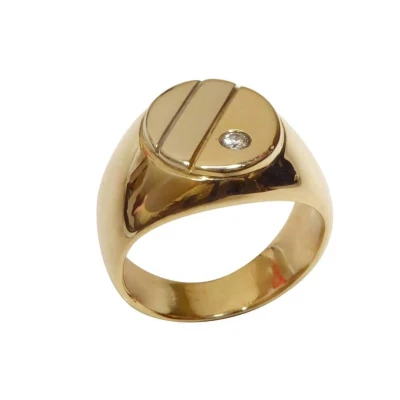 Afbeelding van Christian wit en geel gouden cachet ring