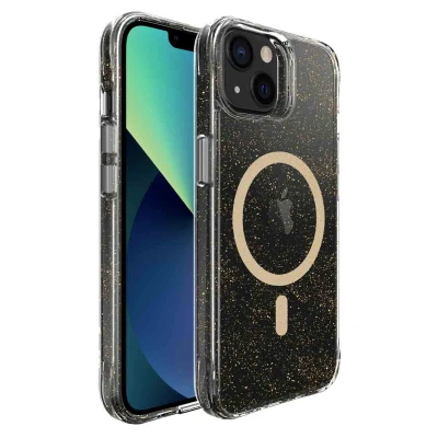 Afbeelding van Apple iPhone 13 Glitter Hoesje Kunststof imoshion Hardcase/Backcover Goud Telefoonhoesje