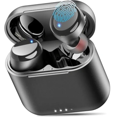 Afbeelding van TOZO T6 True Draadloze Oordopjes Bluetooth Hoofdtelefoon Touch Control met Opladen IPX8 Waterdichte Stereo Oortelefoon in Ear Headset Premium Diepe Bas Zwart