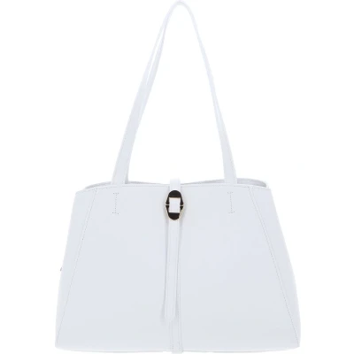 Afbeelding van COCCINELLE Leren Schoudertas Shopper Chara Handbag Grained Leather Brillant White Wit