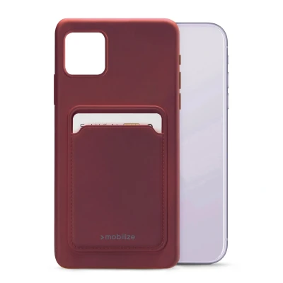 Afbeelding van Mobilize Rubber Gelly Card Case Apple iPhone 11 Matt Bordeaux