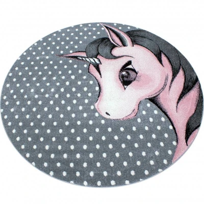Afbeelding van Rond Vloerkleed Kids Unicorn 120cm Roze 123vloerkleed.nl is de online webshop voor vloerkleden en woonaccessoires.