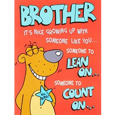 Afbeelding van Piccadilly Greetings Humor Verjaardagskaart Broer , roodzwarteikgroenoranje 8 x 6&quot;
