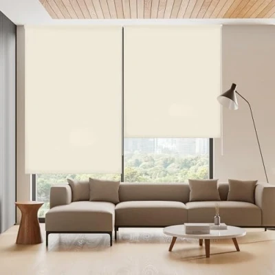 Afbeelding van Blindecor Ara Lichtdoorlatend rolgordijn linnen, Manual, Beige, 140 x 250 cm