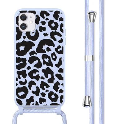Afbeelding van Apple iPhone 11 Hoesje Siliconen en TPU (zacht) imoshion Softcase/Koordhoesje/Backcover Animal Lila Telefoonhoesje