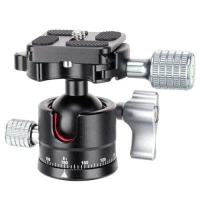 Afbeelding van Koolehaoda kogelkop Statiefkop 360 Graden Draaibare Panorama met 1/4&#039;&#039; Snelwisselplaat en Waterpas voor Statief, Monopod, Camera Slider, Spiegelreflexcamera E1