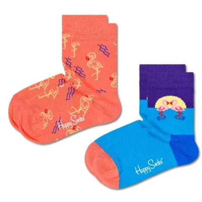 Afbeelding van Happy Socks, 2 pack, Flamingo , voor kinderen van 7 9 jaar