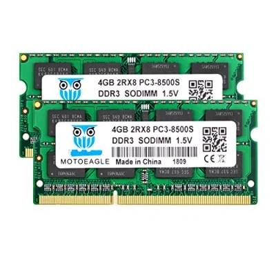 Afbeelding van Motoeagle 8GB (2x4GB) PC3 8500S DDR3 1067 1066MHz SODIMM RAM voor laptop, Apple Macbook Pro, iMac, Mac Mini (Late 2008, Early/Mid/Late 2009, Mid 2010), werkgeheugen, upgrade kit