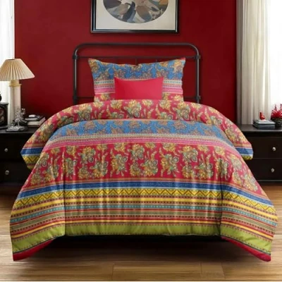 Afbeelding van Dreamzie dekbedovertrek 135x200 cm met 1 kussensloop 80x80 cm, Indiaas Mandala patroon, beddenset ritssluiting, eenpersoonsbedlinnen, Oeko TEX
