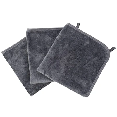 Afbeelding van KinHwa Microvezel Gezichtsdoeken Superzachte Make up Remover Doeken Geurvrije Washandjes voor Gezicht 30cm x 3 Pack Grijs