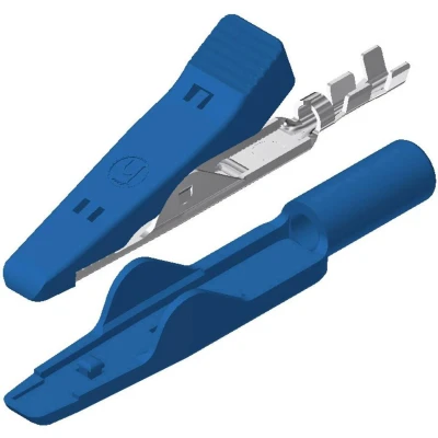 Afbeelding van SKS Hirschmann MA 1 Miniatuur krokodilklem Blauw Klembereik (max.): 4 mm Lengte: 41.5 stuk(s)