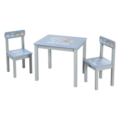 Afbeelding van roba Kinderzitgroep Paw Patrol 2 Kinderstoelen + Tafel Zitset/Meubels met Cartoon Honden Hout Grijs/Blauw Vanaf 18 Maanden