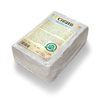 Afbeelding van Creato Z9414 aardewerkklei ongekleurd, 5 kg in wit, soepel en gemakkelijk te verwerken, zonder vuurvaste aandeel, luchthardend brandbaar, geschikt voor pottenbakkersschijf, 22 x 15 7 cm
