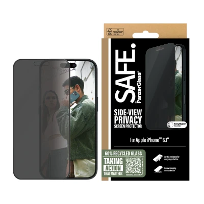 Afbeelding van Screenprotector Apple iPhone 16: PanzerGlass SAFE Privacy Ultra Wide Fit
