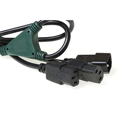 Afbeelding van C14 naar C13 kabel ACT 1.8 meter (2 x C13)