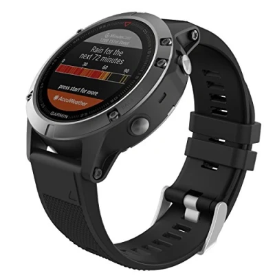 Afbeelding van MoKo Strap Compatible with Garmin Fenix 7/7 Pro/6/6 Pro/5/5 Plus/Forerunner 965/955/945/Instinct Solar/Instinct 2, Quick Fit 22mm Silicone Replacement Sport Watch Band, Black