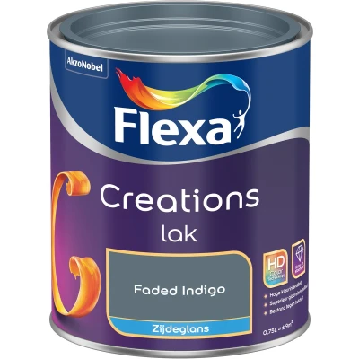 Afbeelding van flexa creations lak zijdeglans faded indigo 0.75 ltr