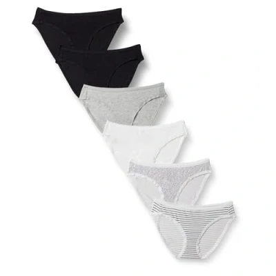Afbeelding van Amazon Essentials Women&#039;s Katoenen onderbroek in bikinimodel (verkrijgbaar grote maten), Pack of 6, Veelkleurig/Stippen/Streep, 46