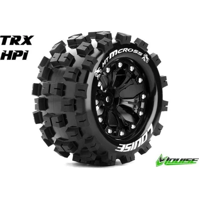 Afbeelding van Louise MT MCROSS 1op10 Monster Truck Banden Set Verlijmd op velg Soft 2.8 Velgen Zwart 1/2 Offset