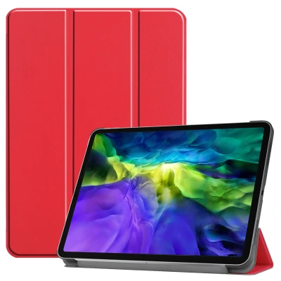 Afbeelding van Apple iPad Pro 11 (2020) Hoes: iMoshion Trifold Bookcase Rood Kunstleder Tablet Hoezen