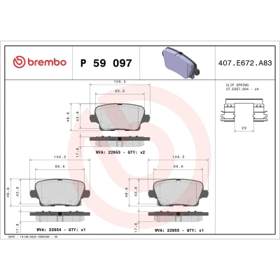 Afbeelding van Brembo Remblokset P 59 097