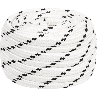 Afbeelding van vidaXL Boottouw gevlochten 20 mmx100 m polyester wit