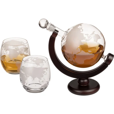 Afbeelding van Globe Karaf En Glazen (set van 3) Out Of The Blue