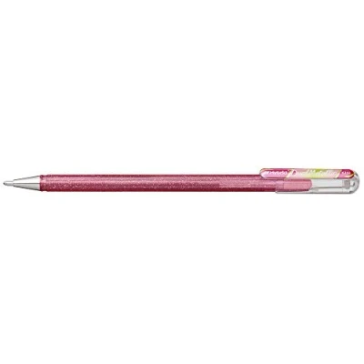 Afbeelding van Pentel K110 DMPX Hybrid Dual Metallic gelroller, glittergel, schrijfkleur Roze/metallic Groen en Goud, lijndikte 0,5 mm, 1 stuk,Roze/meter. &amp; Goud