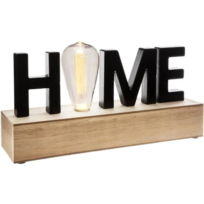 Afbeelding van Sphera Lamp met HOME Tekst 34 cm Hout