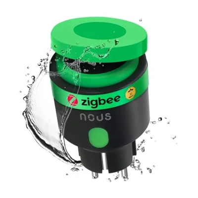 Afbeelding van NOUS A6Z Zigbee Stopcontact, intelligent buitenstopcontact IP44, stopcontact met verbruiksmeting, compatibel Alexa accessoires, Smart Home apparaten, Google Home, Life, 2MQTT, 16