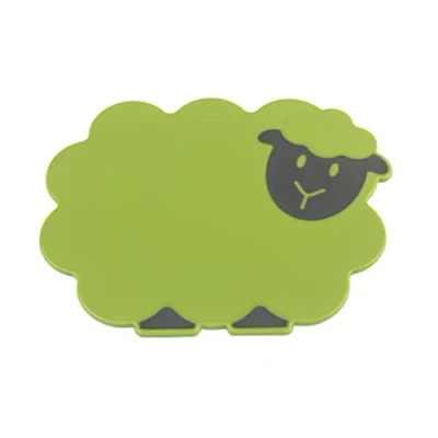 Afbeelding van Kuhn Rikon Kinderkitchen Kids Snijplank, Schaap, 9.8 &quot;x 9.1&quot; x 4.3&quot;, Groen Kindvriendelijke keukenhulpmiddelen voor echt koken