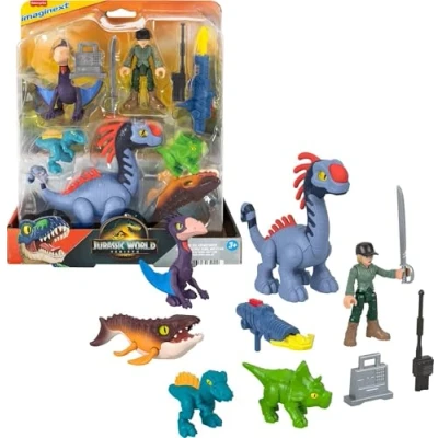 Afbeelding van Imaginext Jurassic World Rebirth dinosauruspakket, aarde, lucht en zee, voor kinderen vanaf 3 jaar