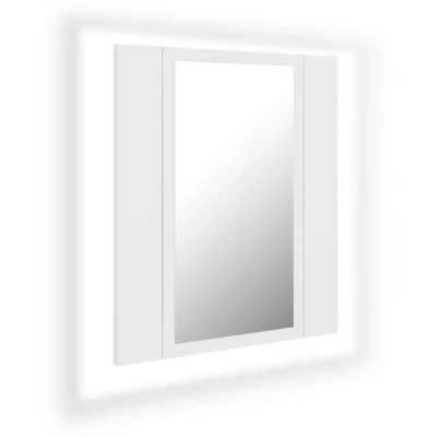 Afbeelding van vidaXL Badkamerkast met spiegel en LED 40x12x45 cm acryl wit