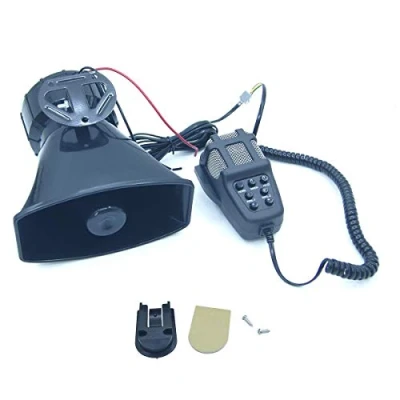Afbeelding van Katsu autosirene, 7 tonen, 12 V, 100 W, claxon, met microfoon, autoclaxon, motorfiets, verkeersalarm, brandweer, ambulance, luidspreker, noodgevallen, geluidsversterker