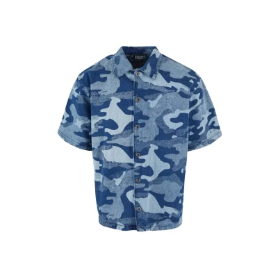 Afbeelding van Urban Classics Laser BOXY Overhemd, Heren, Maat: Large, Bluelasercamo