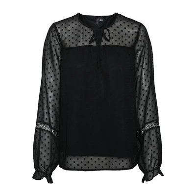 Afbeelding van Vero Moda Vmleah Blouse, Dames, Maat: Medium, Black
